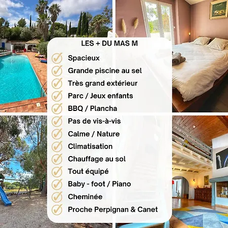 Mas M - D'exception - Piscine - Jeux Enfants - Bbq - Plancha - Cheminee - Calme - 5 - Sudsejourconciergerie Perpignan