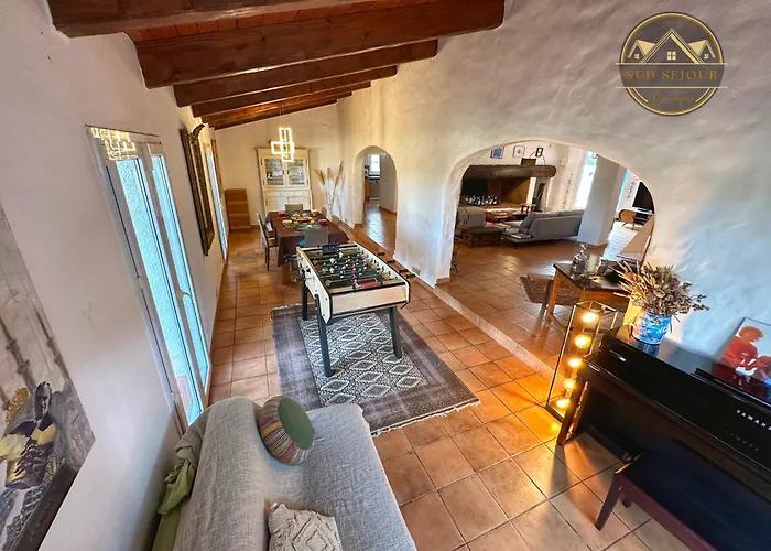 Villa Mas M - D'exception - Piscine - Jeux Enfants - Bbq - Plancha - Cheminee - Calme - 5 - Sudsejourconciergerie Perpignan