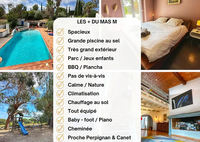 Mas M - D'exception - Piscine - Jeux Enfants - Bbq - Plancha - Cheminee - Calme - 5 - Sudsejourconciergerie Perpignan